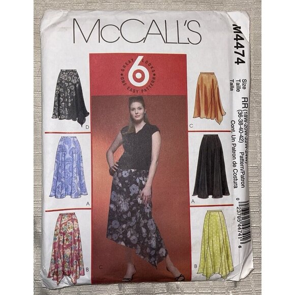 McCall's Sewing Pattern M4474 Women's Skirts Plus Sizes 18W-20W-22W- 24W Uncut - Picture 1 of 2